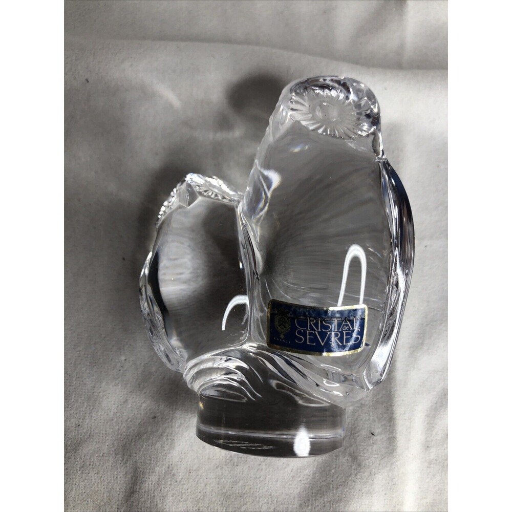 Cristal de Sevres Owl - Glass Figurine Paperweight 2 OWLS - Picture 7 of 9